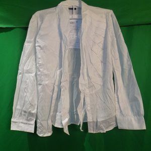 Womans Relativity Button & Tie Front Career Blouse Small